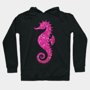 Hot Pink Faux Glitter Seahorse Hoodie